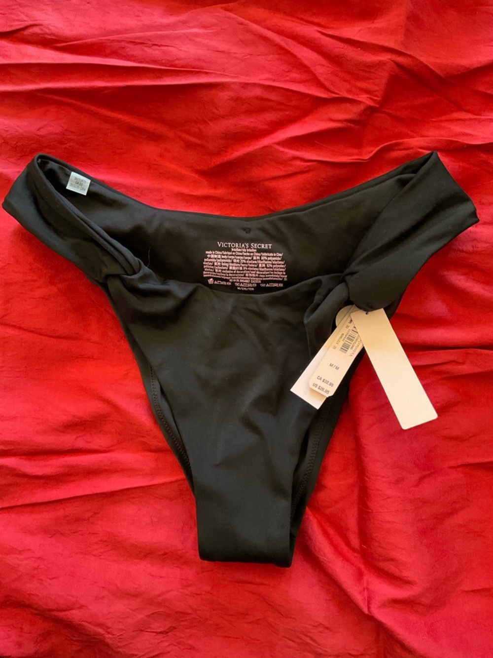 Victoria's Secret Black Brazilian Bikini Bottom with Low Rise Cut